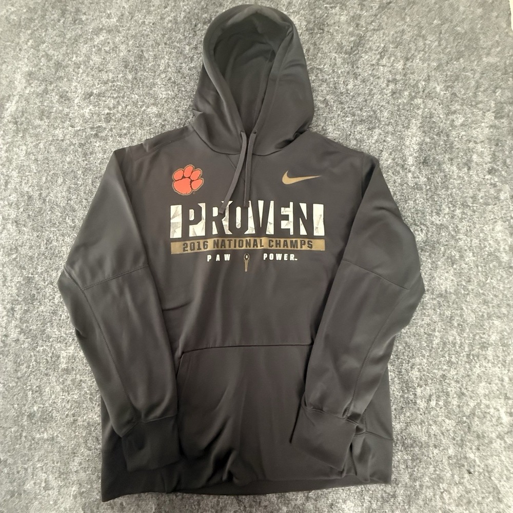 Nike Therma-Fit Clemson Tigers 2016 National Champs Proven Hoodie‎ Size XL